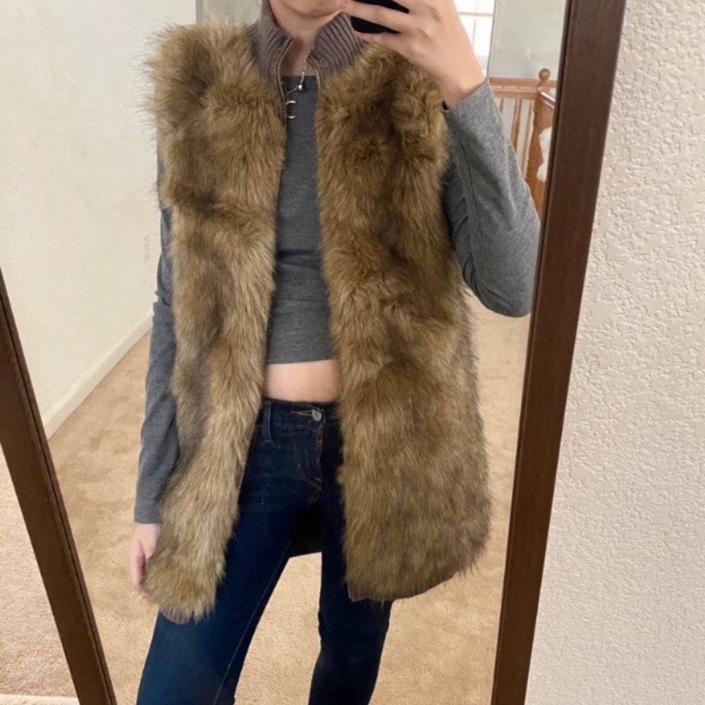 Calvin Klein Fur Jacket Knit Back in S - Picture 1 of 5